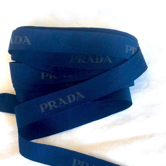 PRADA Navy Blue Ribbon with Logo - 1/2" x 118" Long. - Picture 2 of 5